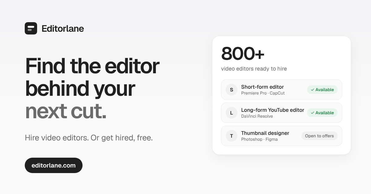 Editorlane · Hire video editors